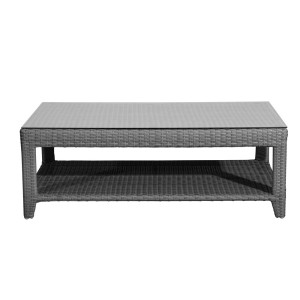 Rattan Βοηθητικό Τραπεζάκι (Coffee Table) Με Σκελετό Αλουμινίου Και Τζάμι 130 x 65 x 42(h)cm