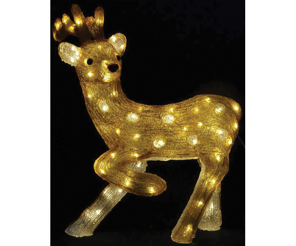 100Led 3D Φωτιζόμενο Ακρυλικό Ελάφι Με Μετασχηματιστή Ip44 ,55(Η)cm