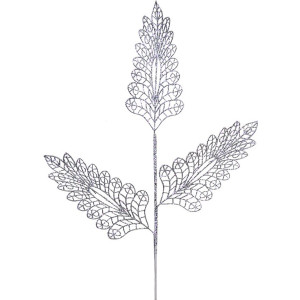 Ασημί Χριστουγεννιάτικο Διακοσμητικό Κλαδί 89cm