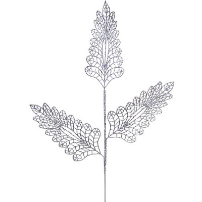 Ασημί Χριστουγεννιάτικο Διακοσμητικό Κλαδί 89cm