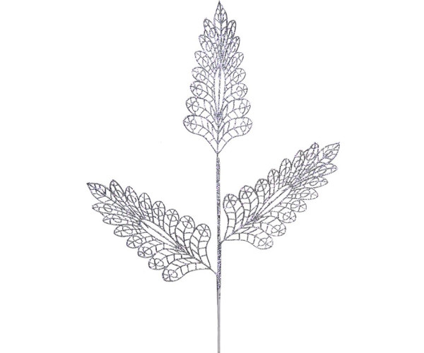 Ασημί Χριστουγεννιάτικο Διακοσμητικό Κλαδί 89cm