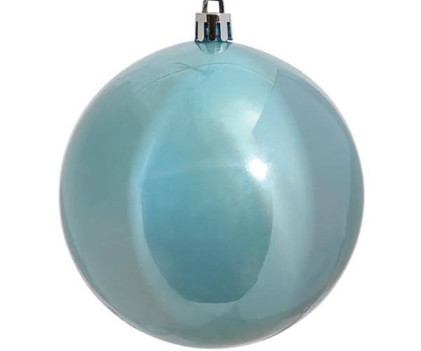 Μπλέ Πλαστική Γυαλιστερή Χριστουγεννιάτικη Μπάλα 10cm,Σέτ/4