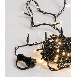 100Led Λαμπάκια Με Επέκταση Και Μετασχηματιστή Ip44 ,Πράσινο Καλώδιο/Θερμό Λαμπάκι ,5 Μέτρα , (Kelvin: 3.000 - 4.000)