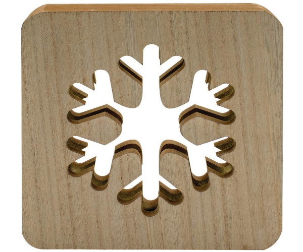 Ξύλινο Διακοσμητικό Με Led Θερμό Φωτισμό Με Usb Μετασχηματιστή,19 x 19(Η) x 3cm