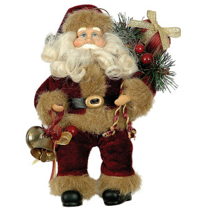 Λούτρινος Καθιστός Διακοσμητικός Άγιος Βασίλης 17cm