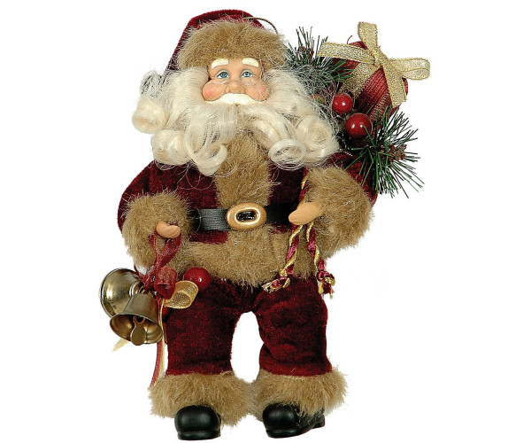 Λούτρινος Καθιστός Διακοσμητικός Άγιος Βασίλης 17cm