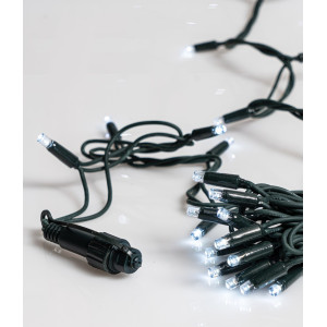 100Led Rubber Λαμπάκια Επεκτεινόμενα Με Πράσινο Καλώδιο/Λευκό Λαμπάκι ,Ip44 , 10 Μέτρα (Kelvin: 6.000 - 10.000)