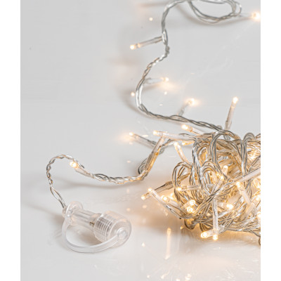 320Led Λαμπάκια Με Επέκταση,Πρόγραμμα Και Μετασχηματιστή Ip44 ,Διάφανο Καλώδιο/Θερμό Λαμπάκι Day Light, (5cm Απόσταση) 16 Μέτρα (Kelvin: 3.500 - 4.000)