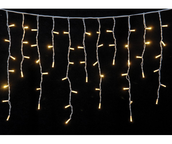 300Led Σταθερή Ασύμμετρη Κουρτίνα Rubber Με Επέκταση Ip65 Και Μπρίζα Σούκο 600 x 70(h)cm,Λευκό Καλώδιο/ Θερμό Λαμπάκι (Kelvin: 2.500 - 2.800)