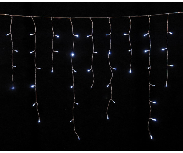 100Led Ασύμμετρη Κουρτίνα Επεκτεινόμενη All Flash Με Μετασχηματιστή 200 x 70(h)cm,Διάφανο Καλώδιο/Λευκό Λαμπάκι , (Kelvin: 6.000 - 10.000)