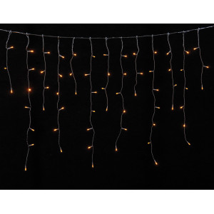 200Led Ασύμμετρη Κουρτίνα Μπαταρίας ΑΑ Με Χρονοδιακόπτη Διάφανο Καλώδιο/Θερμό Amber Λαμπάκι 300 x 70(h)cm.ip44 (Kelvin: 2.100 - 2.300)