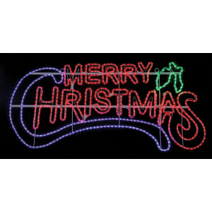 Led Φωτιζόμενο Σχέδιο Με Φωτοσωλήνα Merry Christmas 150 x 70 ,ip44