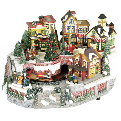 Χριστουγεννιάτικο Διακοσμητικό Όπτικαλ Χωριό Μουσικής Και Κίνησης 4,5V ,35 x 26,5 x 23(Η)cm