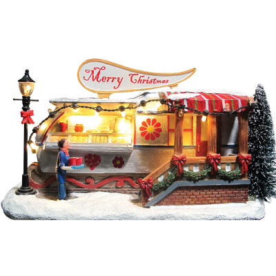 Χριστουγεννιάτικο Διακοσμητικό Όπτικαλ Με Φώς Μπαταρίας , 22,8 x 10,8 x 13(H)cm