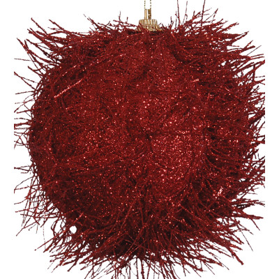 Κόκκινη Πλαστική Χριστουγεννιάτικη Μπάλα 10cm,Σέτ/4