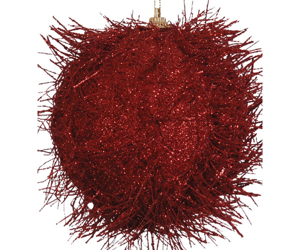 Κόκκινη Πλαστική Χριστουγεννιάτικη Μπάλα 10cm,Σέτ/4