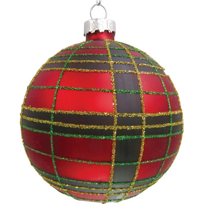 Κόκκινη Γυάλινη Χριστουγεννιάτικη Μπάλα 8cm,Σέτ/6