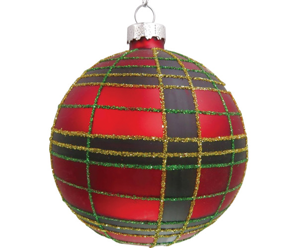 Κόκκινη Γυάλινη Χριστουγεννιάτικη Μπάλα 8cm,Σέτ/6