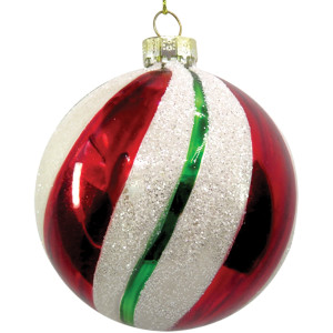 Κόκκινη Γυάλινη Χριστουγεννιάτικη Μπάλα 8cm,Σέτ/6