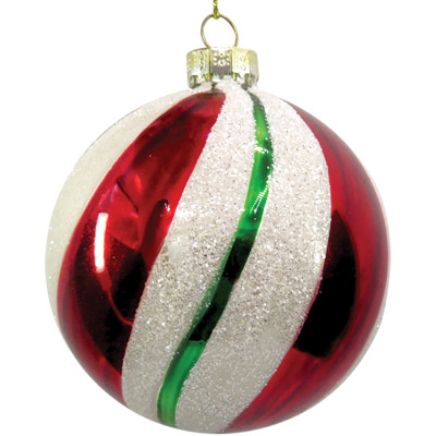 Κόκκινη Γυάλινη Χριστουγεννιάτικη Μπάλα 8cm,Σέτ/6