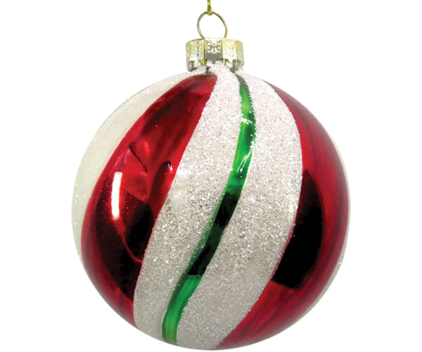 Κόκκινη Γυάλινη Χριστουγεννιάτικη Μπάλα 8cm,Σέτ/6