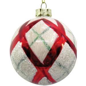 Κόκκινη Γυάλινη Χριστουγεννιάτικη Μπάλα 8cm,Σέτ/6