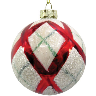 Κόκκινη Γυάλινη Χριστουγεννιάτικη Μπάλα 8cm,Σέτ/6