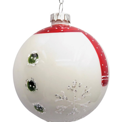 Κόκκινη Γυάλινη Χριστουγεννιάτικη Μπάλα 8cm,Σέτ/6
