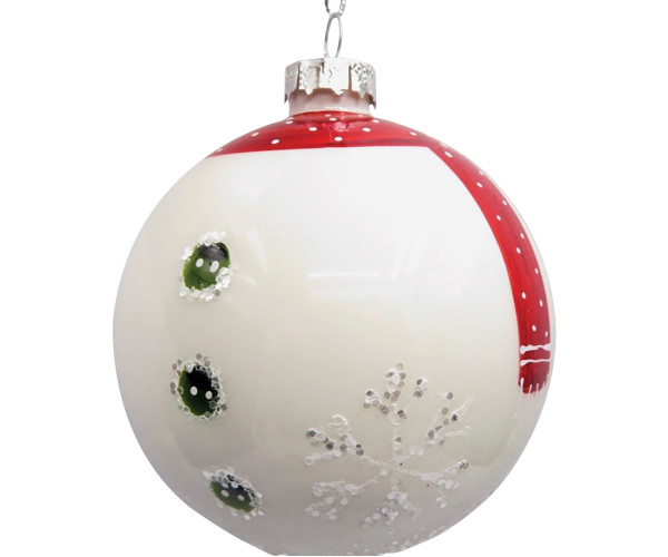 Κόκκινη Γυάλινη Χριστουγεννιάτικη Μπάλα 8cm,Σέτ/6