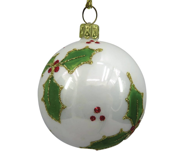 Κόκκινη Γυάλινη Χριστουγεννιάτικη Μπάλα 8cm,Σέτ/6