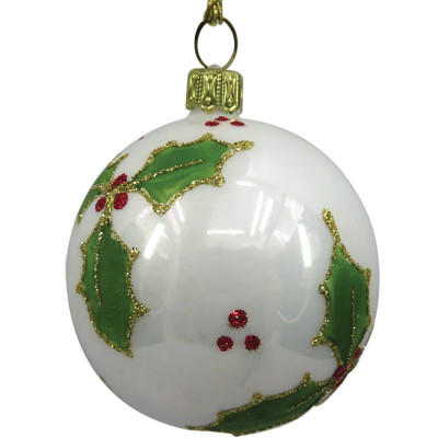 Κόκκινη Γυάλινη Χριστουγεννιάτικη Μπάλα 10cm,Σέτ/6