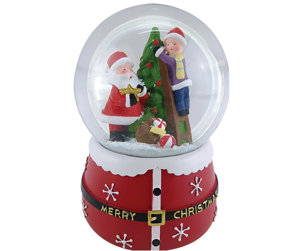 Χριστουγεννιάτικη Χιονόμπαλα Με Μουσική Μπαταρίας 10 x 10 x 15(h)cm