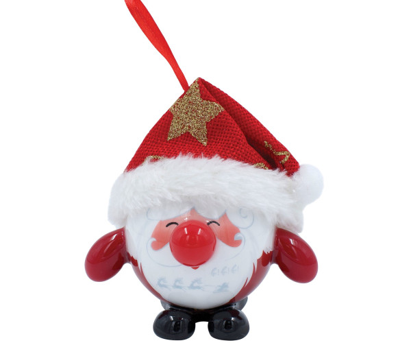 Κόκκινη Πλαστική Χριστουγεννιάτικη Μπάλα Με Led Φώς Μπαταρίας 6,5cm