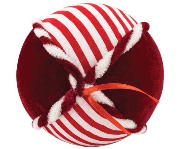 Κόκκινη Πάνινη Χριστουγεννιάτικη Μπάλα 10cm