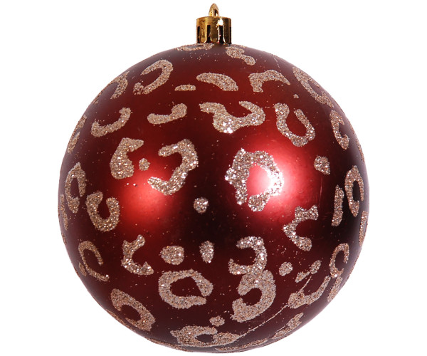 Χάλκινη Πλαστική Γυαλιστερή Χριστουγεννιάτικη Μπάλα 8cm,Σέτ/6