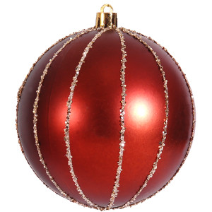 Χάλκινη Πλαστική Γυαλιστερή Χριστουγεννιάτικη Μπάλα 10cm,Σέτ/4
