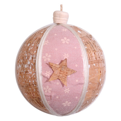 Ρόζ Πλαστική Χριστουγεννιάτικη Μπάλα 10cm,Σέτ/4