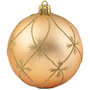 Χρυσή Γυαλιστερή Πλαστική Χριστουγεννιάτικη Μπάλα 10cm,Σέτ/4