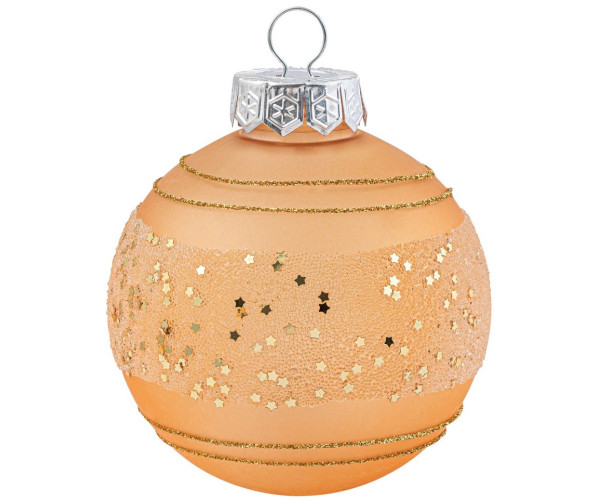 Χρυσή Γυαλιστερή Πλαστική Χριστουγεννιάτικη Μπάλα 8cm,Σέτ/6