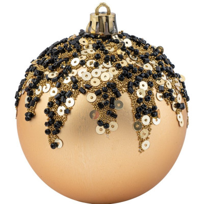 Χρυσή Γυαλιστερή Πλαστική Χριστουγεννιάτικη Μπάλα 10cm,Σέτ/4