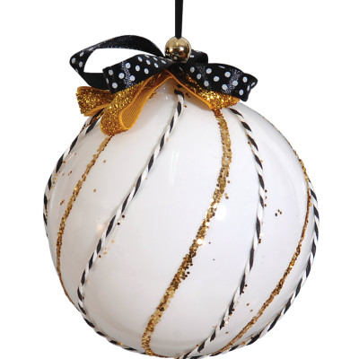 Χρυσή Γυαλιστερή Πλαστική Χριστουγεννιάτικη Μπάλα 10cm,Σέτ/4