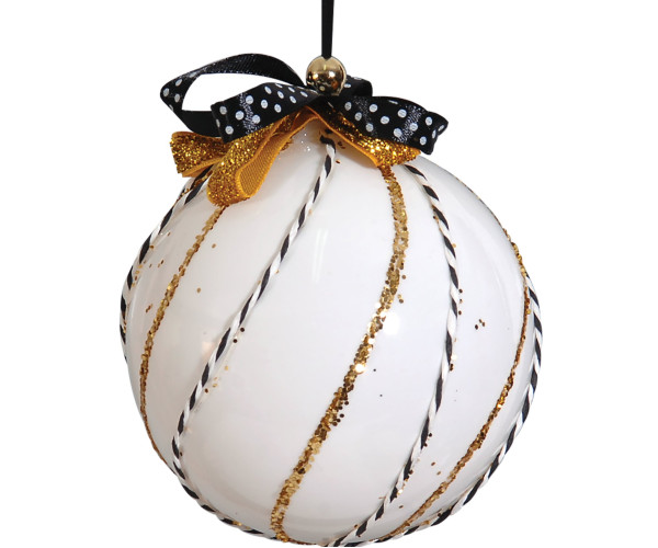 Χρυσή Γυαλιστερή Πλαστική Χριστουγεννιάτικη Μπάλα 10cm,Σέτ/4