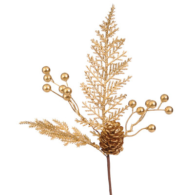 Χρυσό Χριστουγεννιάτικο Διακοσμητικό Κλαδί 32(Η)cm