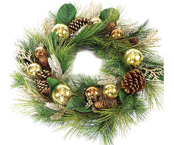 Στολισμένο Χριστουγεννιάτικο Στεφάνι 60cm