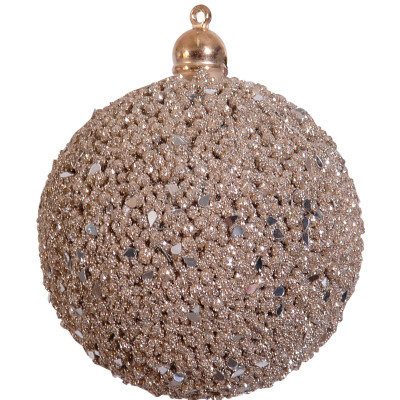 Καφέ Πλαστική Χριστουγεννιάτικη Μπάλα 8cm ,Σέτ/3