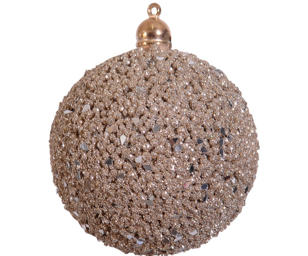 Καφέ Πλαστική Χριστουγεννιάτικη Μπάλα 8cm ,Σέτ/3