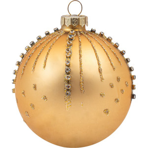 Χρυσή Γυάλινη Χριστουγεννιάτικη Μπάλα 10cm,Σέτ/6