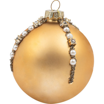 Χρυσή Γυάλινη Χριστουγεννιάτικη Μπάλα 8cm,Σέτ/6