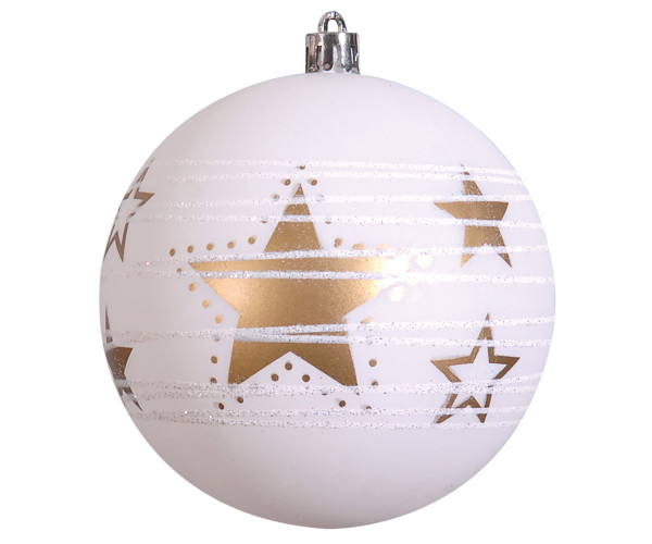 Χρυσή Πλαστική Χριστουγεννιάτικη Μπάλα 8cm,Σέτ/6