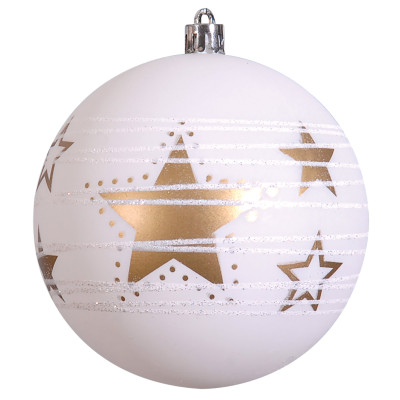 Χρυσή Πλαστική Χριστουγεννιάτικη Μπάλα 10cm,Σέτ/4